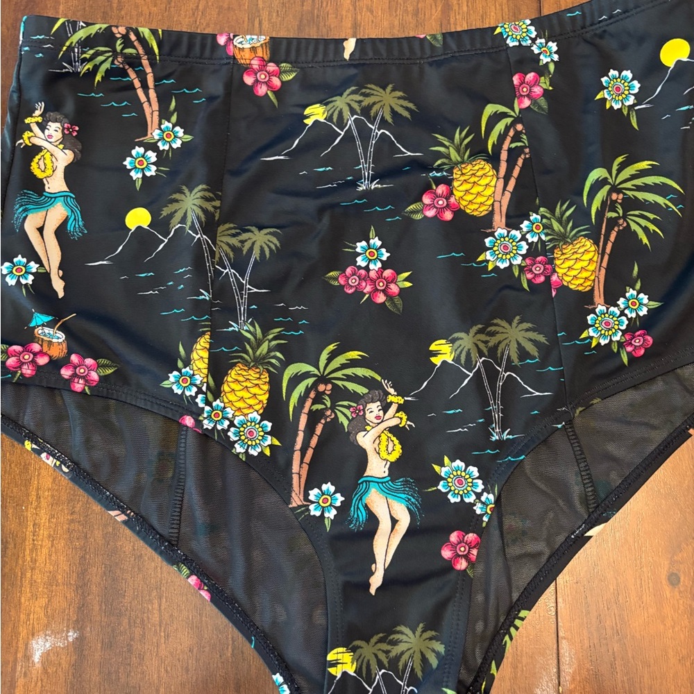 Torrid Black Tropical Print One Piece